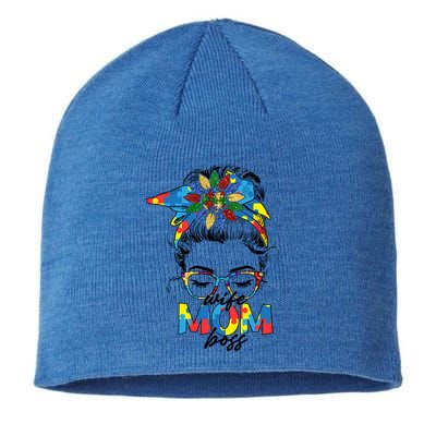 Classy Messy Bun Wife Mom Boss Autism Mom Mother's Day Gift Sustainable Beanie