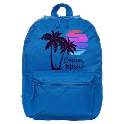 Cancun Mexico Beach Vacation Honeymoon Spring Break Vintage Gift 16 in Basic Backpack