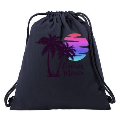 Cancun Mexico Beach Vacation Honeymoon Spring Break Vintage Gift Drawstring Bag