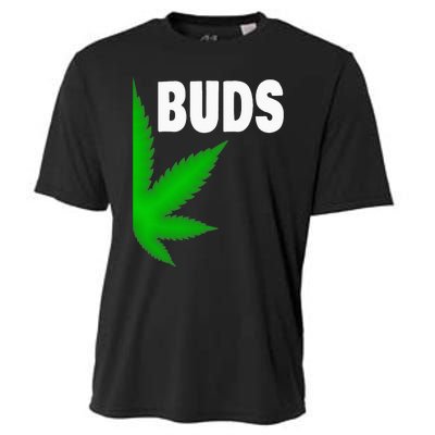 Couples Matching Best Buds BFF Marijuana Leaf Weed Gift Cooling Performance Crew T-Shirt