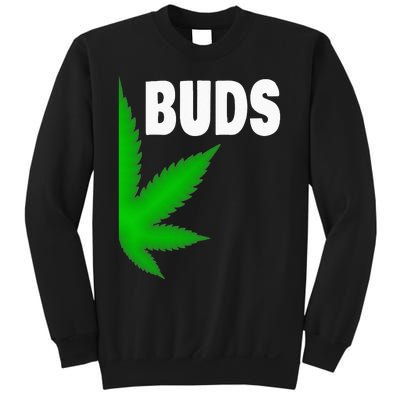 Couples Matching Best Buds BFF Marijuana Leaf Weed Gift Sweatshirt