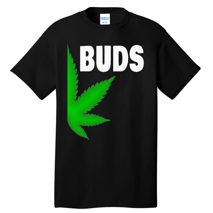 Couples Matching Best Buds BFF Marijuana Leaf Weed Gift Tall T-Shirt