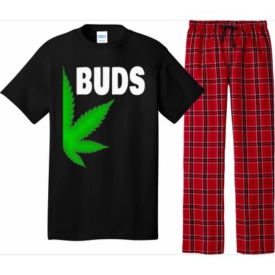 Couples Matching Best Buds BFF Marijuana Leaf Weed Gift Pajama Set