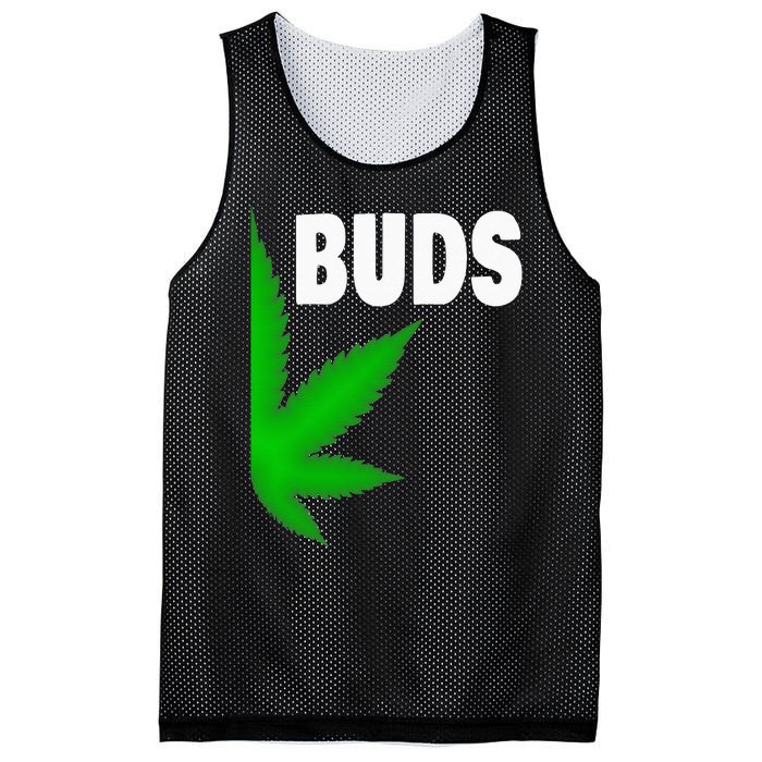 Couples Matching Best Buds BFF Marijuana Leaf Weed Gift Mesh Reversible Basketball Jersey Tank