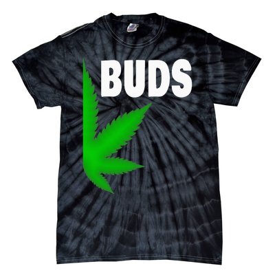 Couples Matching Best Buds BFF Marijuana Leaf Weed Gift Tie-Dye T-Shirt