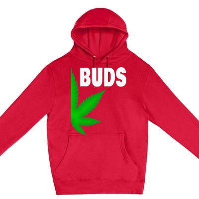 Couples Matching Best Buds BFF Marijuana Leaf Weed Gift Premium Pullover Hoodie