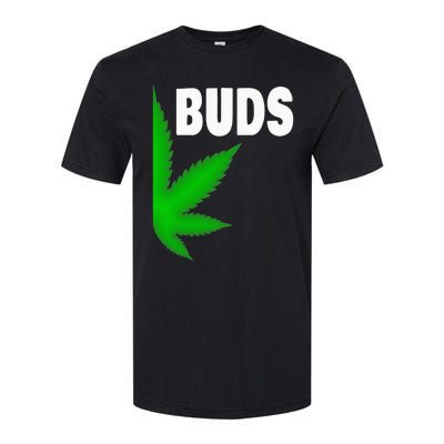 Couples Matching Best Buds BFF Marijuana Leaf Weed Gift Softstyle CVC T-Shirt