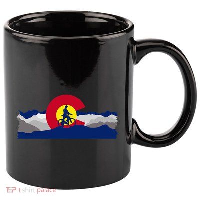 Colorado Mountain Biking 11oz C Handle Ceramic Mug