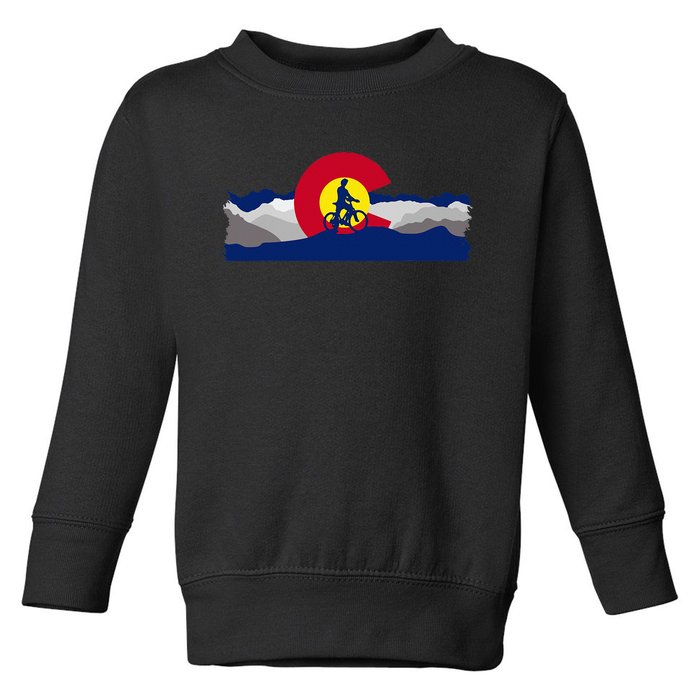 Colorado Mountain Biking Toddler Sweatshirt