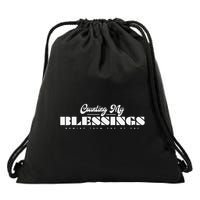 Counting My Blessings Naming Them One By One Thanksgiving Drawstring Bag