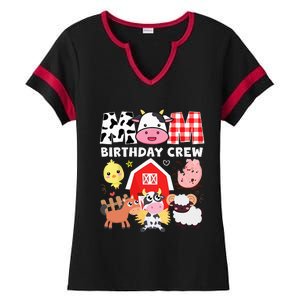 Cow Mom Birthday Crew Farm Theme Animals Kids Birthday Party Ladies Halftime Notch Neck Tee