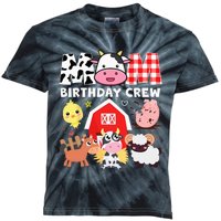 Cow Mom Birthday Crew Farm Theme Animals Kids Birthday Party Kids Tie-Dye T-Shirt