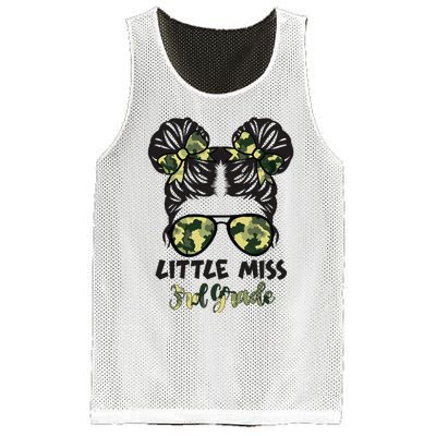 Camo Messy Bun Hair Tie Bow for Little Miss in 3rd Grade Mesh Reversible Basketball Jersey Tank