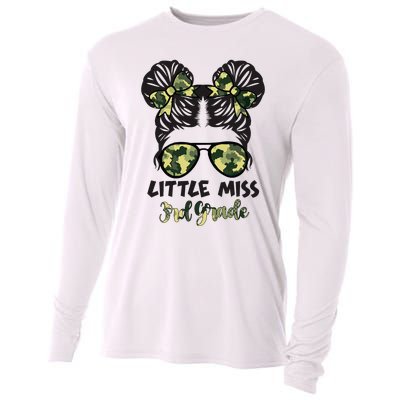 Camo Messy Bun Hair Tie Bow for Little Miss in 3rd Grade Cooling Performance Long Sleeve Crew