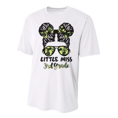 Camo Messy Bun Hair Tie Bow for Little Miss in 3rd Grade Performance Sprint T-Shirt