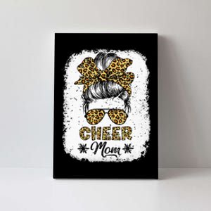 Cute Messy Bun Cheer Mom Funny Leopard Bandana Mother's Day Canvas