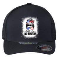 Conservative Messy Bun Bleached Style LetS Go Brandon Flexfit Unipanel Trucker Cap