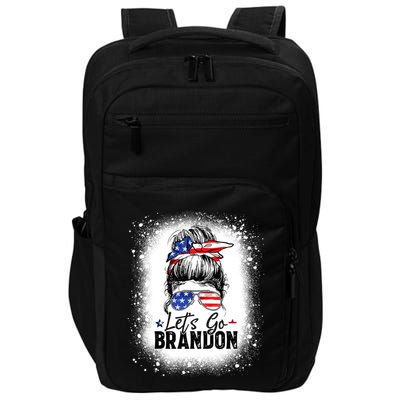 Conservative Messy Bun Bleached Style LetS Go Brandon Impact Tech Backpack