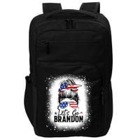 Conservative Messy Bun Bleached Style LetS Go Brandon Impact Tech Backpack