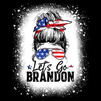 Conservative Messy Bun Bleached Style LetS Go Brandon Impact Tech Backpack
