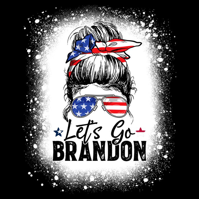 Conservative Messy Bun Bleached Style LetS Go Brandon Impact Tech Backpack