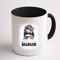 Conservative Messy Bun Bleached Style LetS Go Brandon Mug