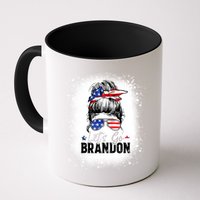 Conservative Messy Bun Bleached Style LetS Go Brandon Mug