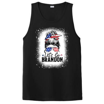 Conservative Messy Bun Bleached Style LetS Go Brandon PosiCharge Competitor Tank