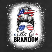 Conservative Messy Bun Bleached Style LetS Go Brandon Trucker Hat