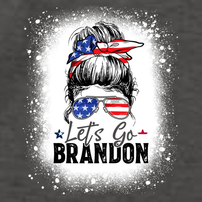 Conservative Messy Bun Bleached Style LetS Go Brandon Vector Backpack