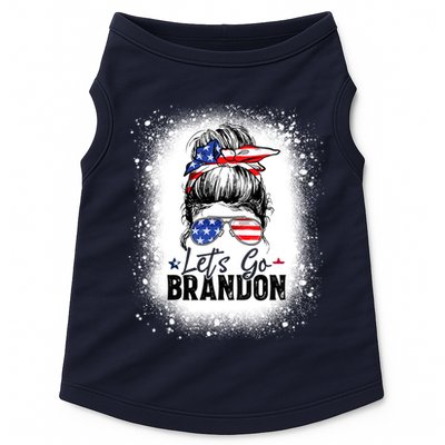 Conservative Messy Bun Bleached Style LetS Go Brandon Doggie Tank