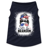 Conservative Messy Bun Bleached Style LetS Go Brandon Doggie Tank