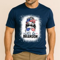 Conservative Messy Bun Bleached Style LetS Go Brandon Performance Shirt