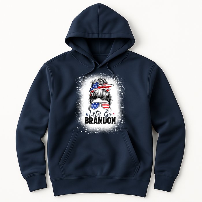 Conservative Messy Bun Bleached Style LetS Go Brandon Hoodie