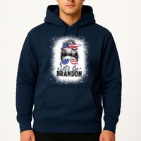 Conservative Messy Bun Bleached Style LetS Go Brandon Hoodie