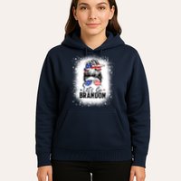 Conservative Messy Bun Bleached Style LetS Go Brandon Hoodie