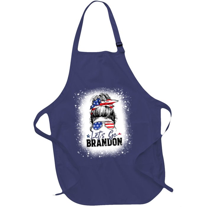 Conservative Messy Bun Bleached Style LetS Go Brandon Apron