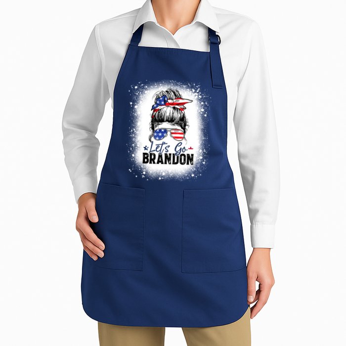 Conservative Messy Bun Bleached Style LetS Go Brandon Apron
