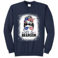 Conservative Messy Bun Bleached Style LetS Go Brandon Sweatshirt