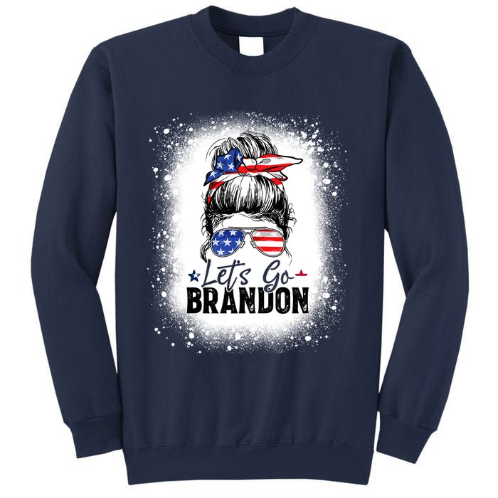 Conservative Messy Bun Bleached Style LetS Go Brandon Sweatshirt