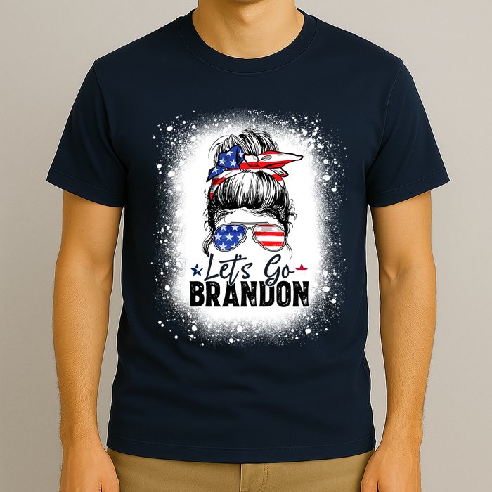 Conservative Messy Bun Bleached Style LetS Go Brandon T-Shirt