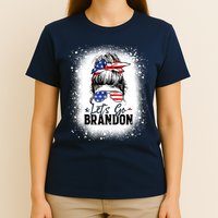Conservative Messy Bun Bleached Style LetS Go Brandon T-Shirt