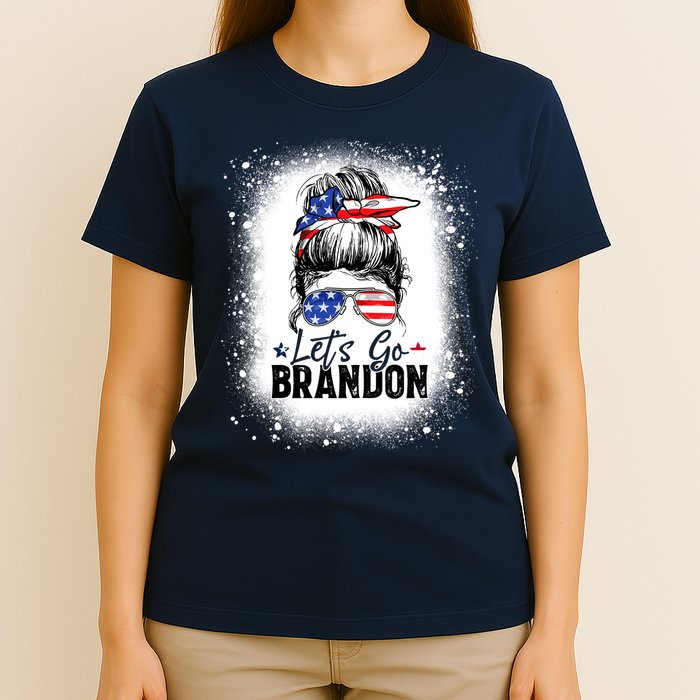 Conservative Messy Bun Bleached Style LetS Go Brandon T-Shirt