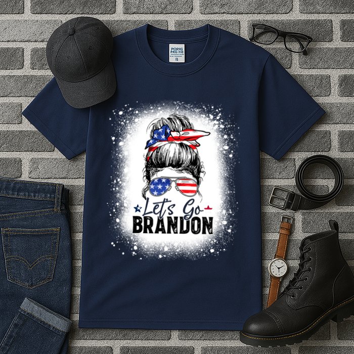 Conservative Messy Bun Bleached Style LetS Go Brandon Tall T-Shirt