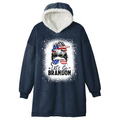 Conservative Messy Bun Bleached Style LetS Go Brandon Hooded Wearable Blanket