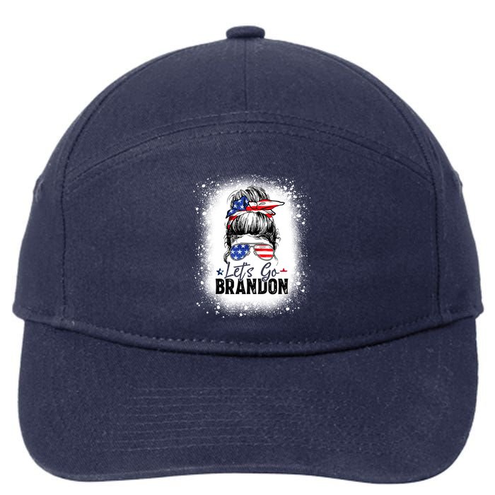 Conservative Messy Bun Bleached Style LetS Go Brandon 7-Panel Snapback Hat
