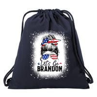 Conservative Messy Bun Bleached Style LetS Go Brandon Drawstring Bag