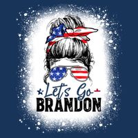Conservative Messy Bun Bleached Style LetS Go Brandon Drawstring Bag