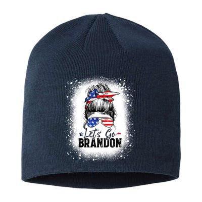 Conservative Messy Bun Bleached Style LetS Go Brandon Sustainable Beanie
