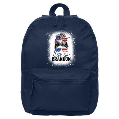 Conservative Messy Bun Bleached Style LetS Go Brandon 16 in Basic Backpack
